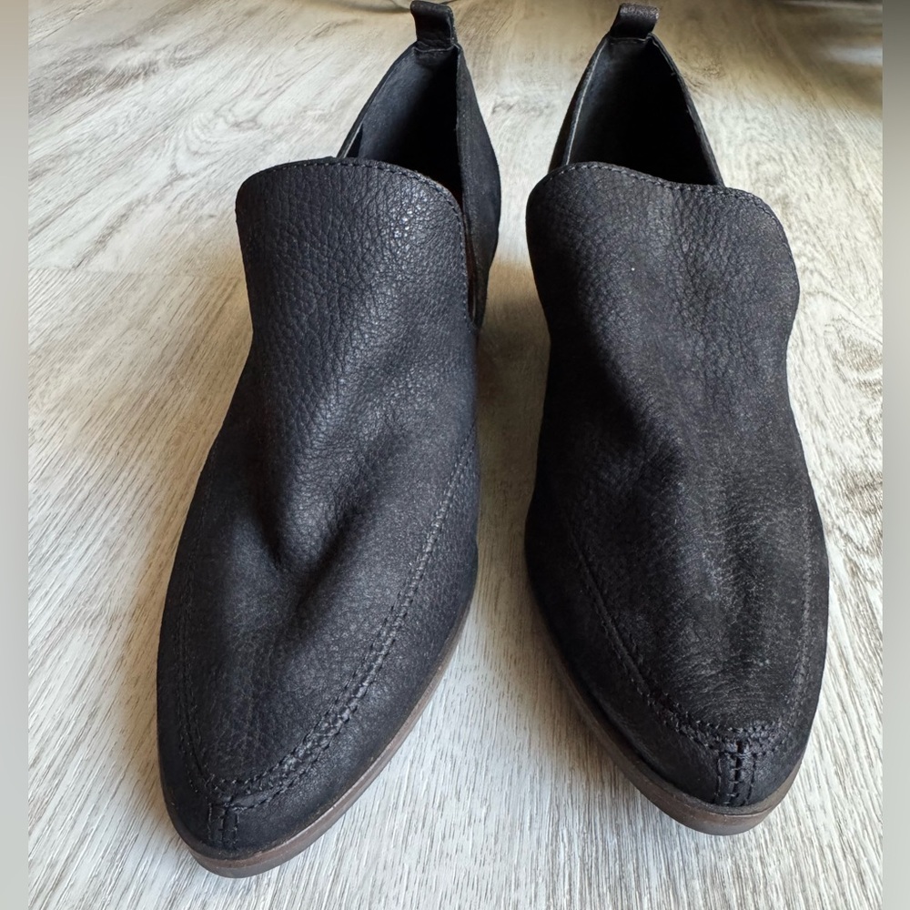 Lucky Brand Women’s Black Mahzan Soft Leather Loafers Western Slip On Booties 8
